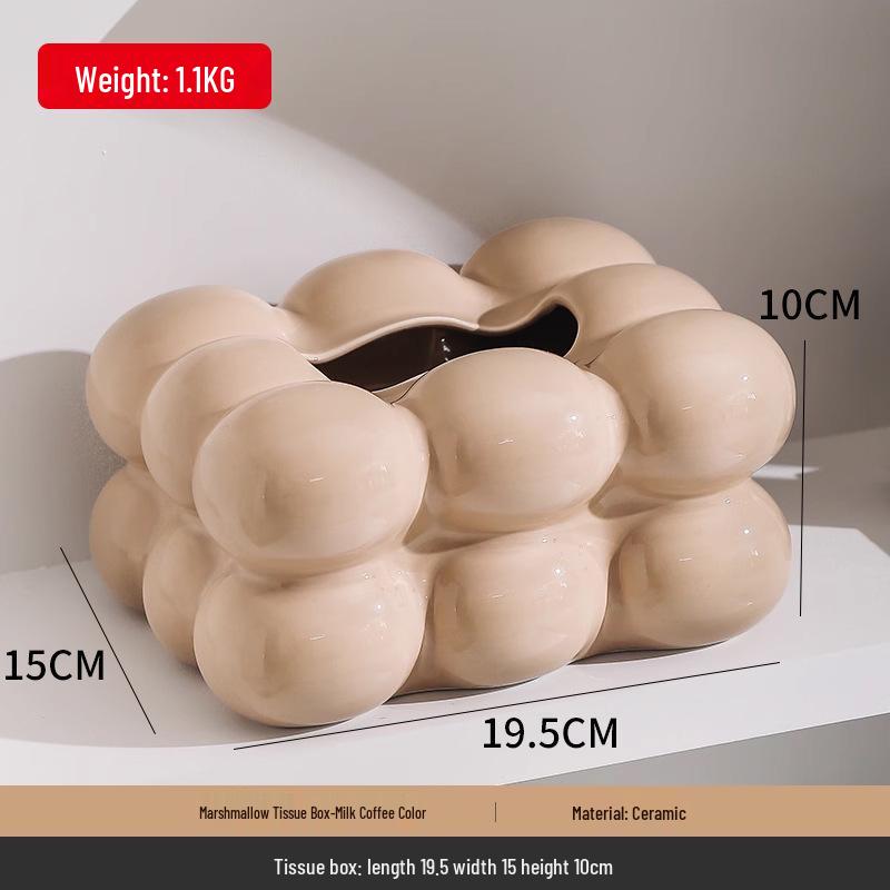 Minimalistická keramická krabička na kapesníky - Luxusní dávkovač papírových ubrousků do obývacího pokoje a domácí dekorace