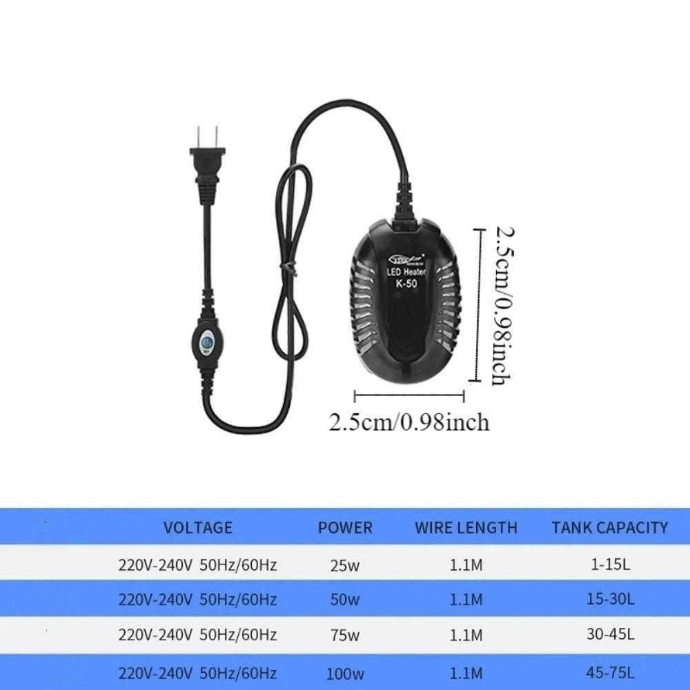 Automatic Temperature Submersible Heater LED Digital Display Fish Tank Heating Rod  Mini Aquarium