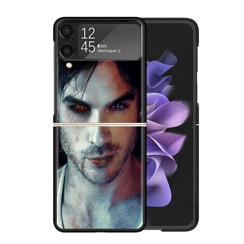 The Vampire Diaries Salvatore Clear Phone Case For Samsung Z Flip 7 6 5 4 3 Galaxy ZFlip7 ZFlip6 ZFlip5 ZFlip4 ZFlip3 5G Print C