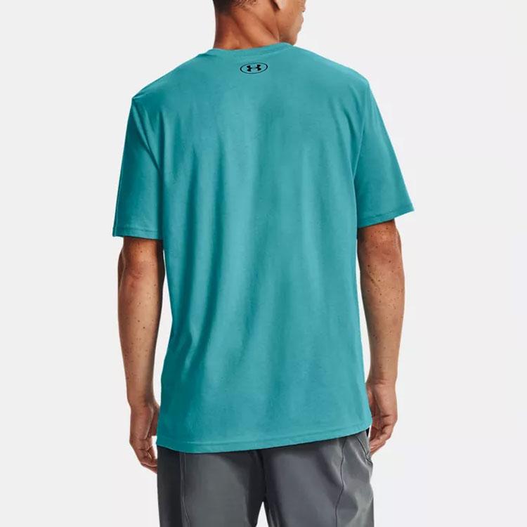 Under Armour Solid Logo Crew Neck Straight T-Shirt Men tops Cosmic-Blue 1329590-476