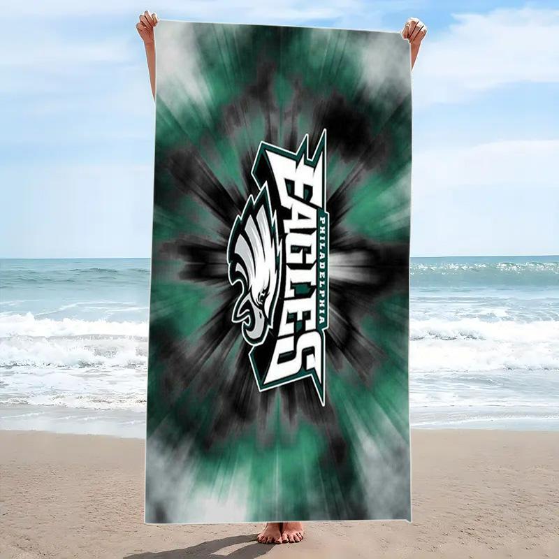 Asciugamano da Spiaggia Stampa Philadelphia Eagles, Asciugamano Grande Morbido Asciugatura Rapida per Spiaggia Campeggio Nuoto