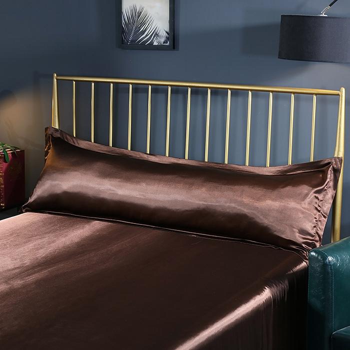 New Summer Washed Silk Long Pillowcase Double Pillowcase Couple 1.2 Meters 1.5m Long Ice Silk Pillowcase Without Sheets