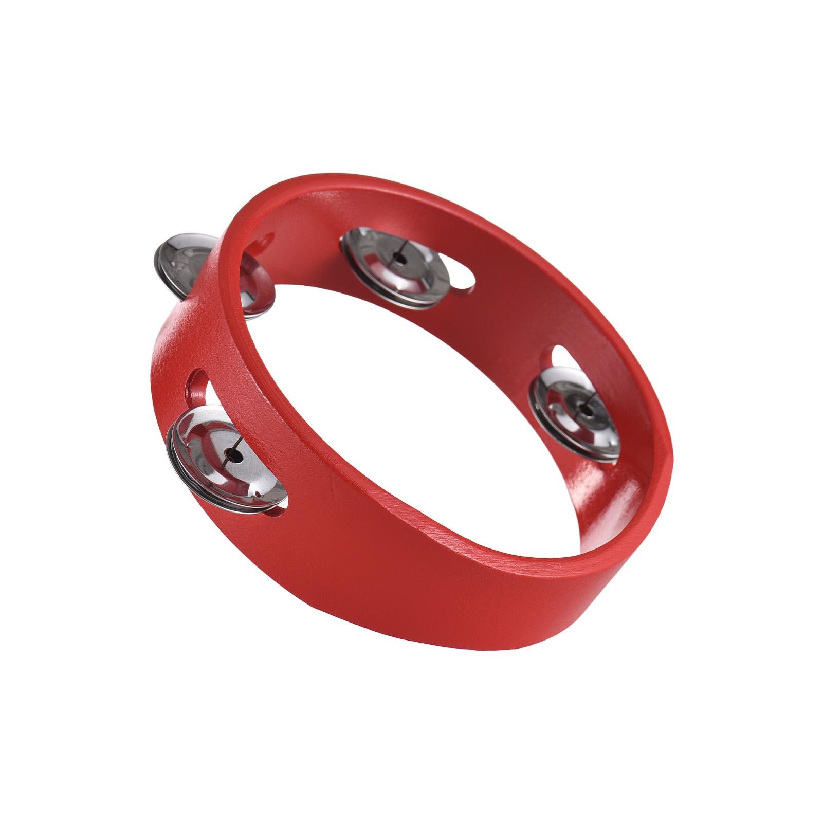 

8-дюймовый тамбурин для взрослых, приятный звенящий звук, красный колокольчик, заводной механизм, деревянные металлические колокольчики, су L M S