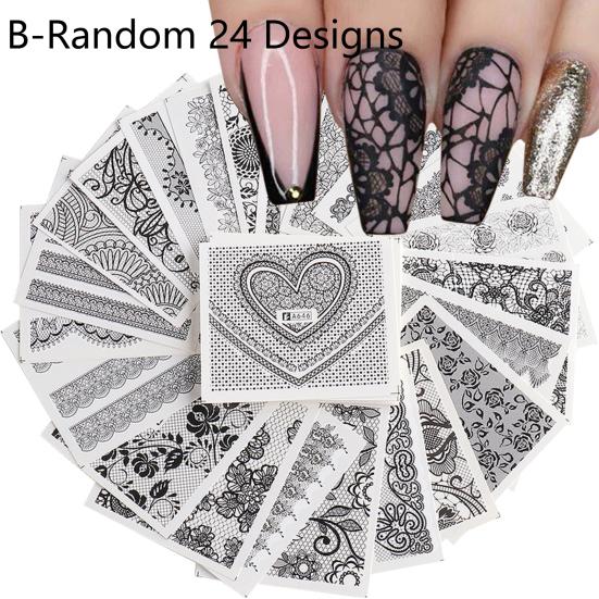 Yousheng 24Pcs/Set Nail Transfer Vivid Images DIY Colorful Roll Totem Stickers Manicure Sliders Decoration for Female