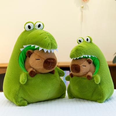 Capybara Plush Detachable Cloth Doll Crocodile Costume Funny Stuffed Animal Toy For Kids Adults Birthday Gift Table Decor