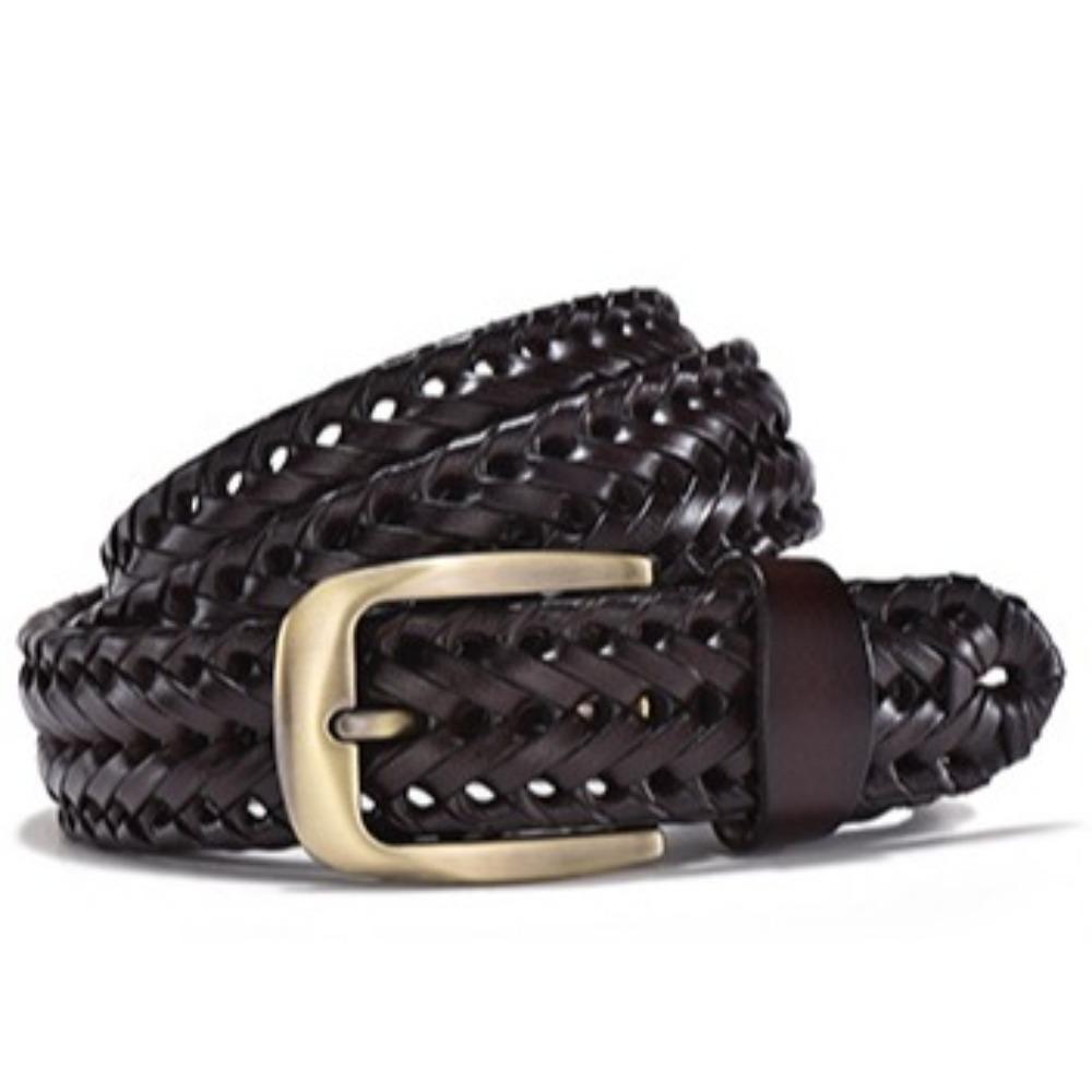 Adjustable Weave Belt Men 3.5cm Width Braided Waist Belt Fashion Woven Leather Belts  Male