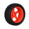 Mxfans 4-Pack Cylindrical Rubber Tires & Plastic Pentagram Wheel Rims for RC 1:10 Off-Road Vehicles (Black & Red)