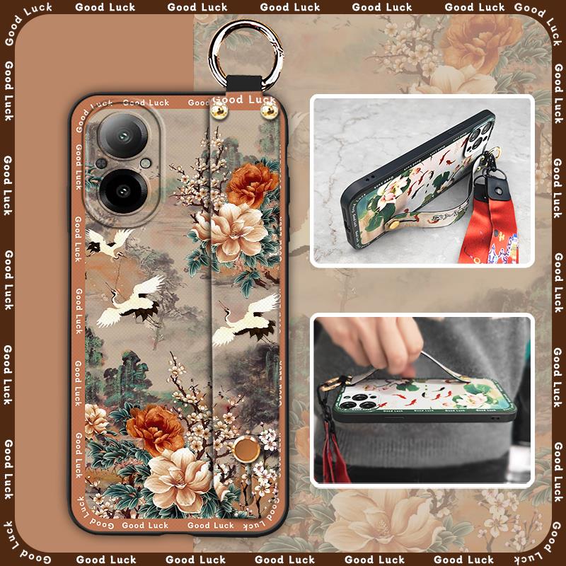 Stoßfeste Mode Handyhülle Für Realme C67 4G Anti-Knock Armband Lanyard Wasserdicht Schmutzabweisend Handyhalter Ring