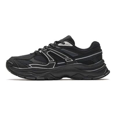 Round Toe Lace-Up Shock Absorbing Wear-Resistant Low-Top Dad Shoes Women Sneaker Black Gray Silver 922348806-2