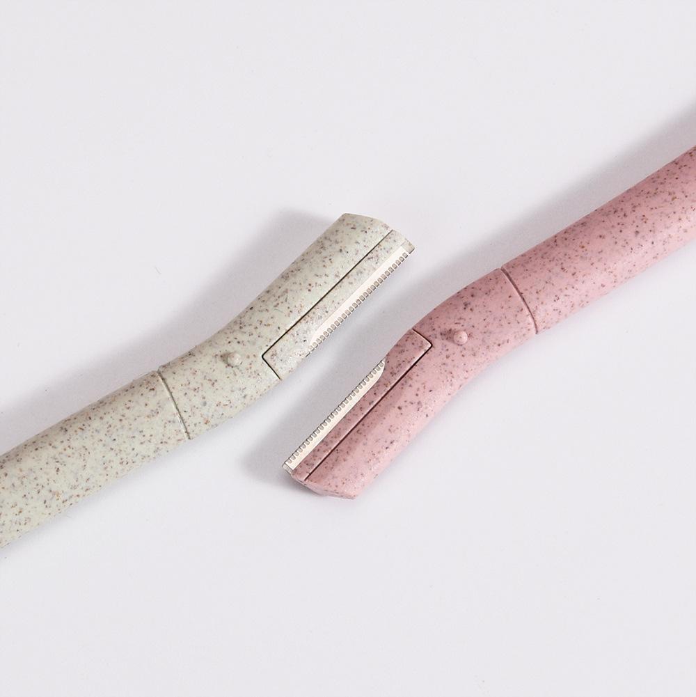 3Pcs/set eyebrow trimmer Portable stainless steel blade Wheat straw type women's eyebrow Beauty tool