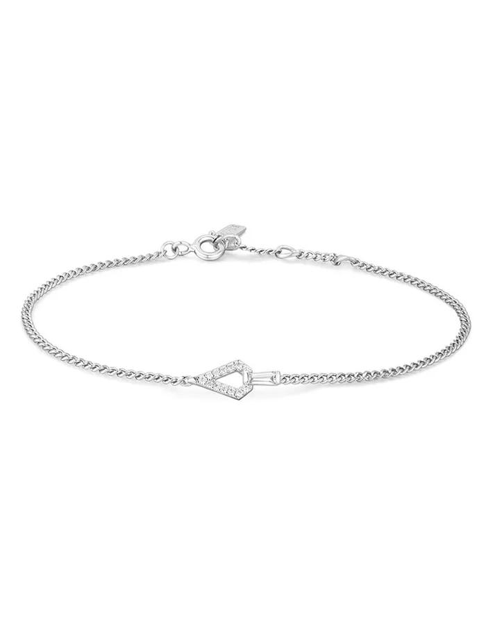 Geometric Cubic Zirconia 925 Silver Bracelet B059-02H