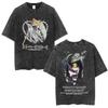 Death Note Ryuk Yagami Light Vintage Washed T Shirt Oversized Women Men Cotton Tshirt Fashion Short Sleeve Tshirts Streetwear