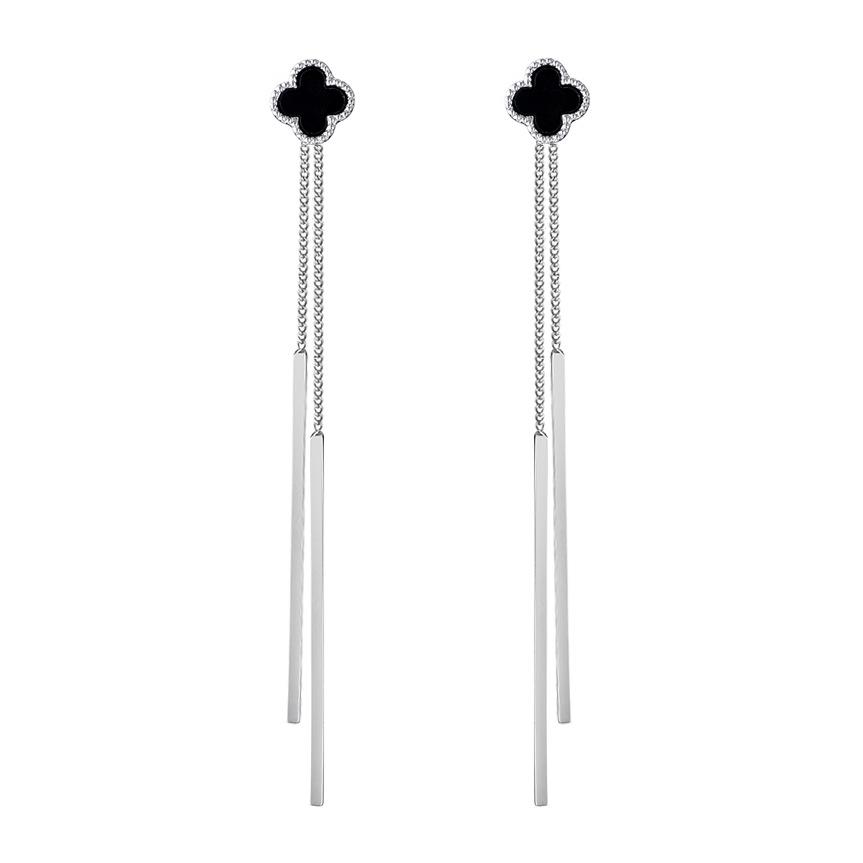 

Серьги-кольца с четырехлистным клевером, темпераментные, женские, длинные, с личностью, универсальные, простые, с кисточками