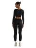 2024 Winter Women's Solid Color Long Sleeve Square Neck Two-Piece Slim Fit Fashion Suit