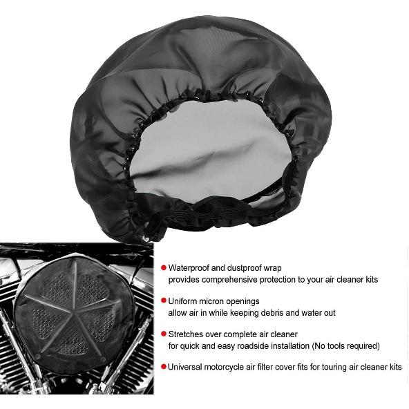 Motorcycle Waterproof Air Filter Rain Sock Dustproof Protective Cover Black#M