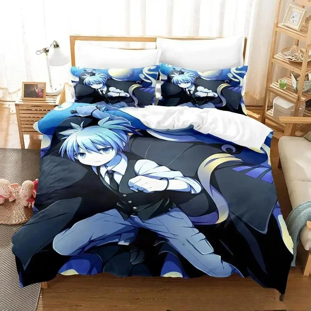 3D Assassination Classroom Koro-sensei Bedding Set Printed With Pillowcase Bed Duvet Cover Soft Single Double Queen King Size