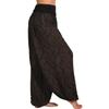 Damskie Bohemian Haremki Elastyczny Pas Szeroka Nogawka Długie Spodnie Vintage Wzór Spodnie Damskie Luźne Rybaczkowe Damskie Streetwear