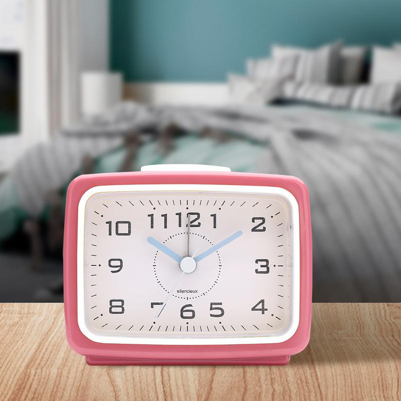 Students with Square Plastic Alarm Clock Simple Fashion Children Boys and Girls Get Up Artifact