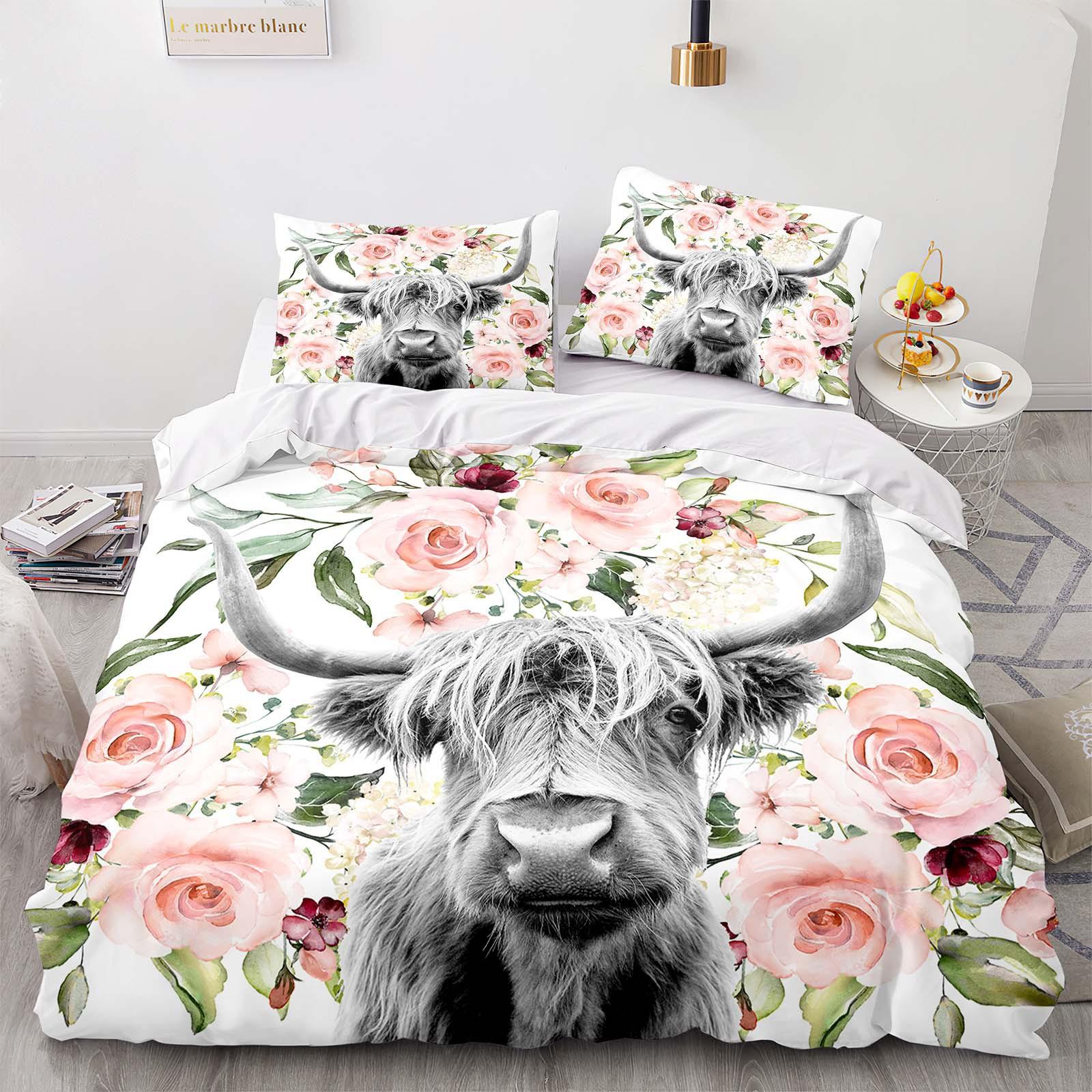 

Home Textiles Highland Cattle Quilt Cover Digital Printing Three-Piece Digital Printing 140*210cm
