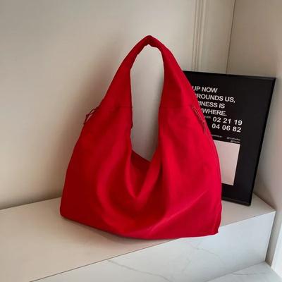 Women's Nylon Shoulder Bag with Switch  Interior Compartment  High Capacity  Casual  Solid Color