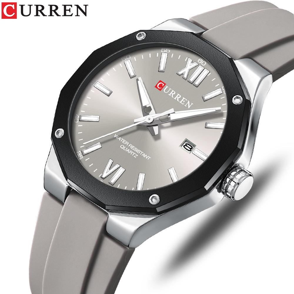 Curren 8465 Men's Casual Rubber Strap Calendar Watch