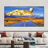 Nordic Hot Air Balloon Golden Mountain Road Canvas Painting Landscape Posters and Prints Wall Art Pictures Home Decor No Frame