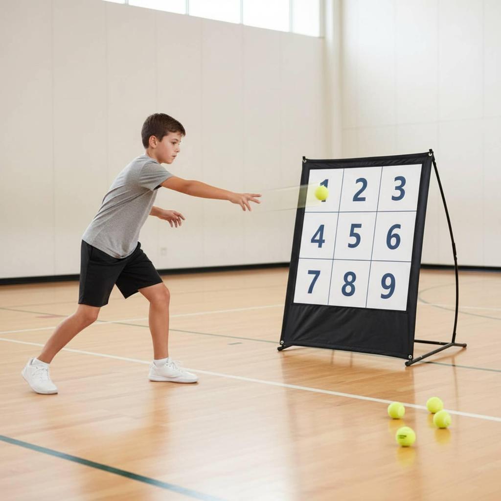 9 Hole Target Net Fun Practice Sports Equipment Portable for Backyard, Beginners