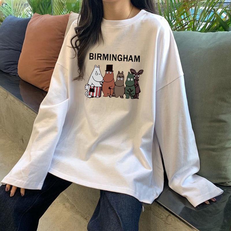 2025 Damen 100% Reine Baumwolle Langarm Locker Geschnitten Mode-Oberteil - Frühling/Herbst