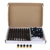 100 Stück bernsteinfarbene Glasflaschen für ätherische Öle mit Öffnungsreduzierer, schwarze Kappen, 1 ml