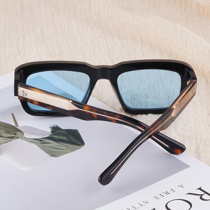 Ochelari de soare Ins JMM Walker Square Designer pentru bărbați și femei UV400, ochelari de vedere din acetat greu, realizați manual, clasici, de lux, cu carcasă