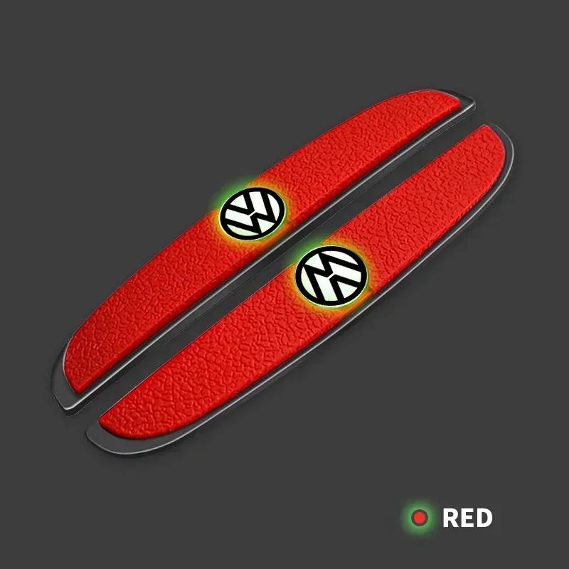 4pcs Rubber Bumper Strip Car Door Anti-Collision Emblem Sticker For VW GTI Polo Golf Passat Tiguan Arteon Touareg Taigo Caddy Zw7