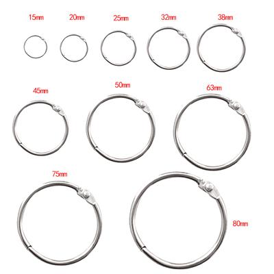High Quality 2/3/5/10Pcs Metal Ring Binder 15 - 80mm DIY Albums Loose-leaf Book Hoops Opening Office Binding Supplie Photo Album