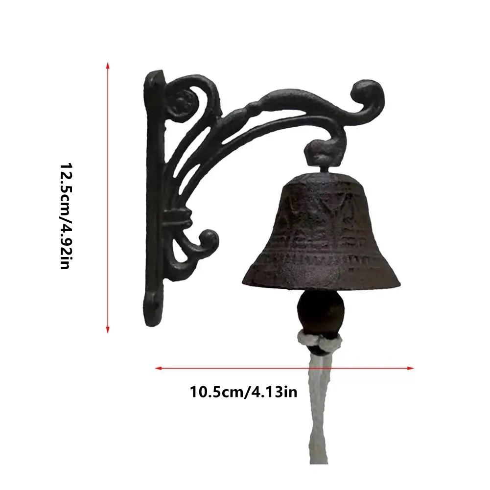 Retro Cast Iron Door Bell Rustic Wall Hanging Welcome Doorbell Vintage Outdoor Front Gate Bell Knocker Antique Home Decoration