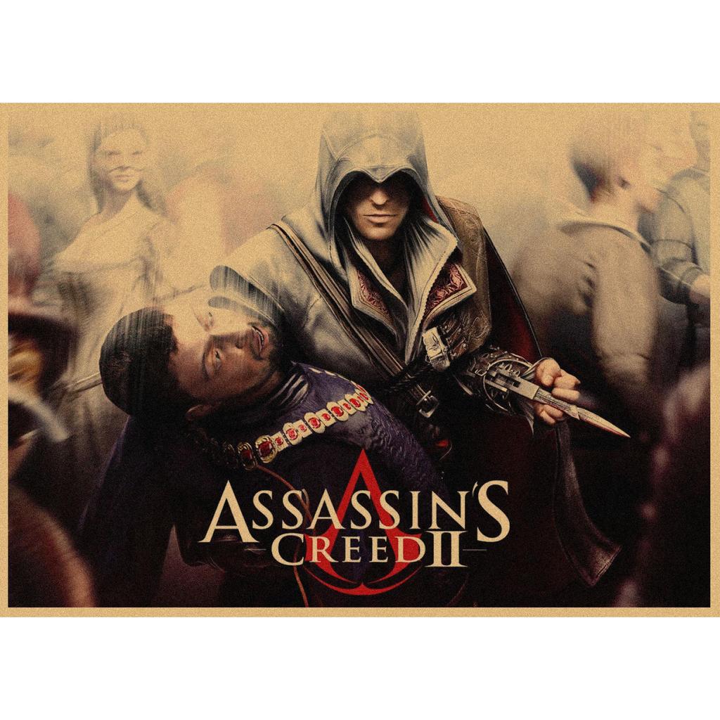 Assassin's Creed Retro Kraft Paper Wall Poster Mural 250