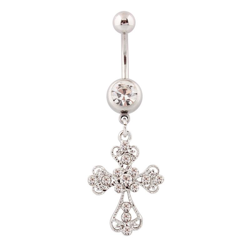 Stainless Steel Cross Pendant Navel Nail    Belly Button Rings For Women Body Sexy Piercing Jewelry