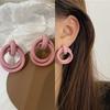 Cold and Stylish Exaggerated Metallic Texture Elegant Round Stud Earrings for The Ears