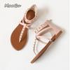 Fashion Women Sandals Vintage Fashion Low Heel High Top Casual Sandals Beach Bohemian Anti-skid Flip-flops Summer Women Shoes Size36 42