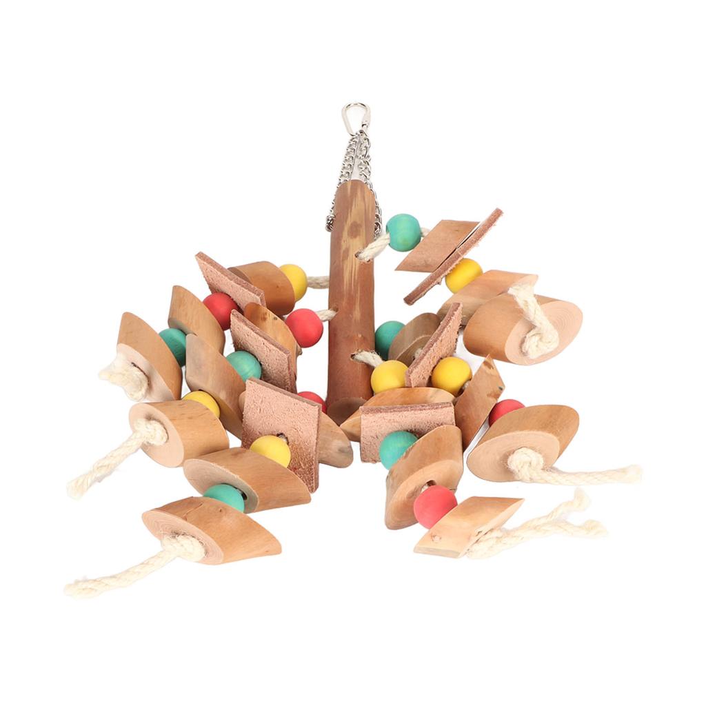 Bird Chew Toy Colorful Beak   Grinding Wood Blocks   Hanging Cage Toy for Small Bird Cockatiel Lovebird Budgie