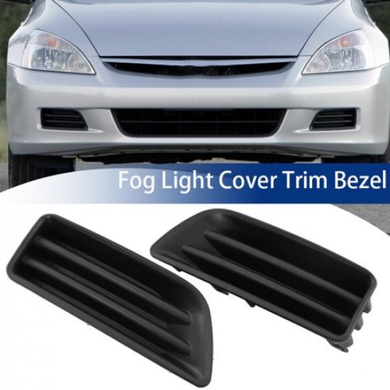 Right+Left Side For 2006-2007 Honda Accord Front Fog Light Lamp Cover Bezel ABS