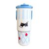 Large-Capacity Thermos Cup for Girls, High-Looking 2024 New Model Straw Cup, Student Portable Water Cup, Giant Size