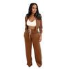 TW802 Women's Autumn/Winter Striped Hooded Cardigan & Straight-Leg Trousers Set