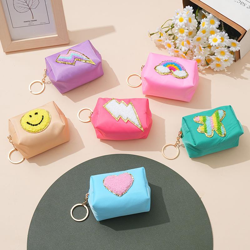2 pièces Pochette en Polyester pour Maquillage, Portefeuille Zéro, Pochette à Rouge à Lèvres, Portables, Trousses de Toilette de Voyage - Pochettes Cosmétiques avec Fermeture Éclair
