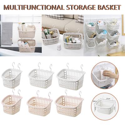 Panier de douche suspendu en plastique avec crochet, support de rangement pour salle de bain et cuisine