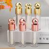 5ml Electroplated Lip Gloss Tube with Large Brush Head Transparent Pink Gold Silver Thick Rod Empty Bottle for Lips Container