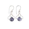 Iolite Gemstone 925 Stamped Silver Handmade Earrings 1.50"  For Anniversary Gift EE-2-9