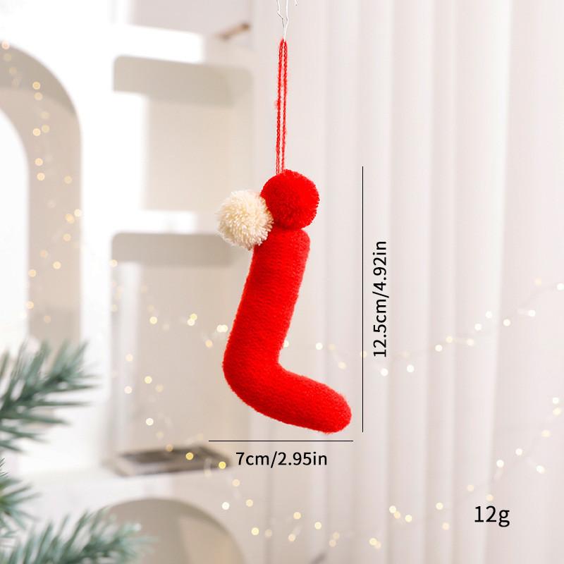 

Creative Socks And Plush Ball Pendants Christmas Decoration Props For Seasonal Tree Decorations And Gift Ideas червоний