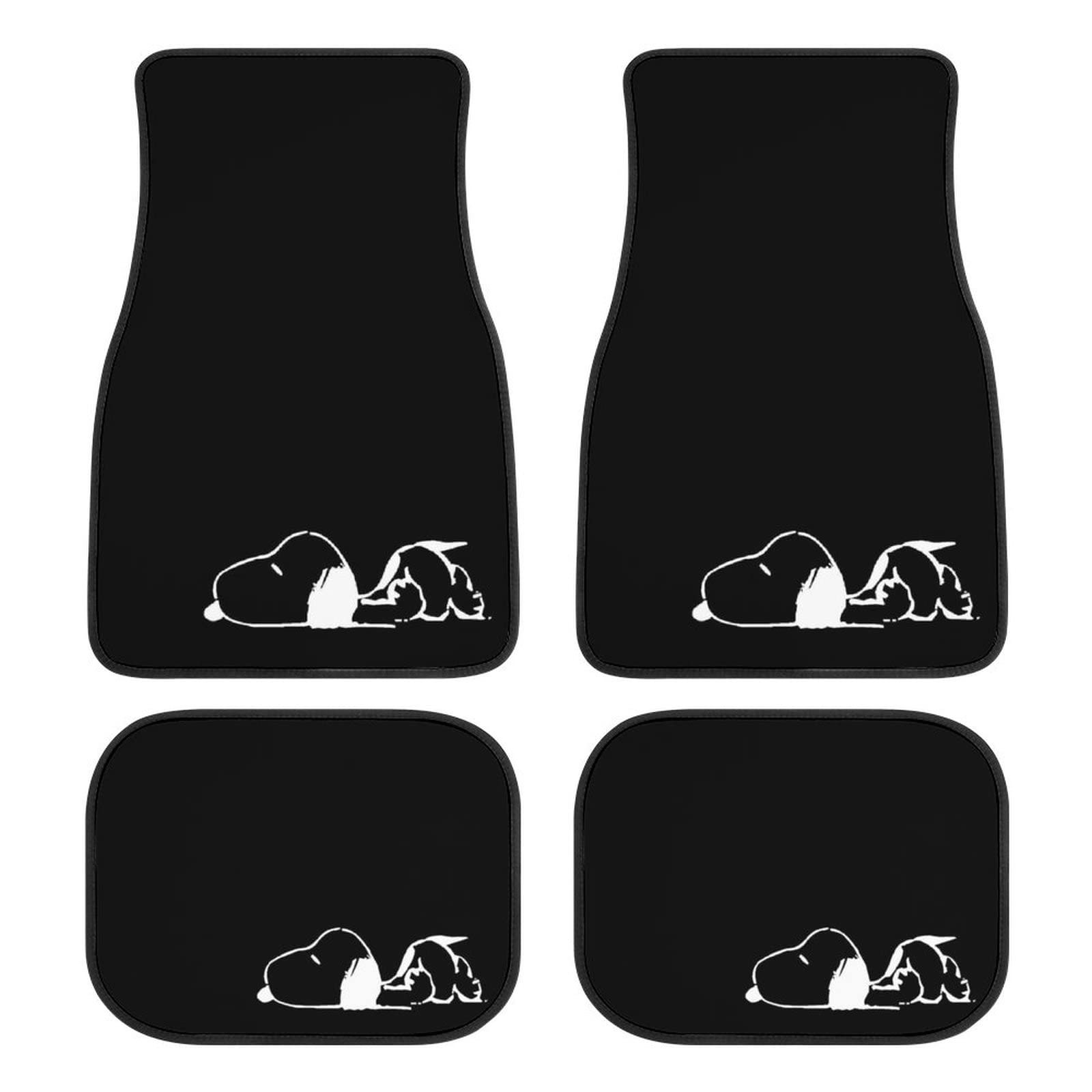 Snoopy Floor Easy Protective Car Set of for Light and Standard Cars Mats, Waterproof, Washable, Anti-Slip, Stain-Resistant, Customizable,