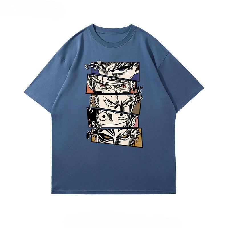 Popular Anime T-Shirt Unisex's Trend Saiyan ONE PIECE Naruto Japanese Cotton T-Shirt Short Sleeve Fashion Casual Summer Unisex's Top