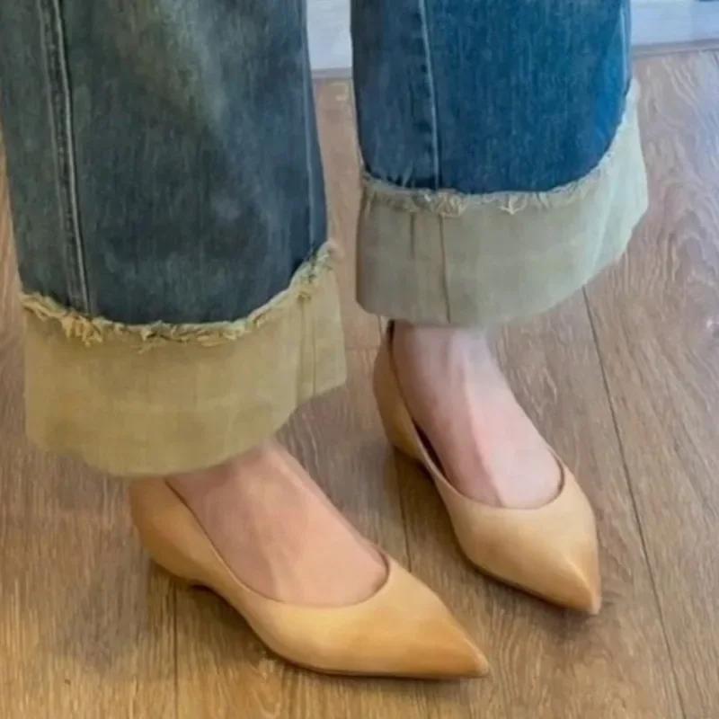 Fashion Designer 2025 Summer New Women Pointed Toe Shoes Sexy Heeled Sandals Party Brand Woman Dress Shallow Loafers Mujer Sandalias
