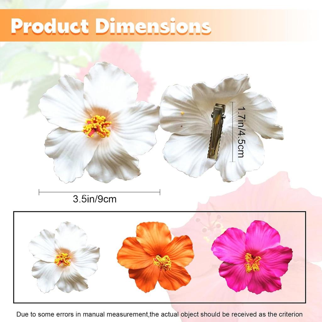 3pcs Hawaiian Flower Hair Clips Plumeria Hibiscus Hair Clip  Artificial Tropical Flower Clips for Bridal Wedding Luau Vacation